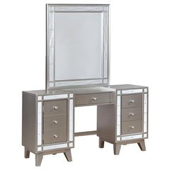 Leighton Vanity Table Set with Stool Metallic Mercury - 204927-SET