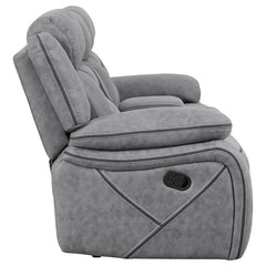 Higgins 3-piece Upholstered Motion Reclining Sofa Set Grey - 602261-S3