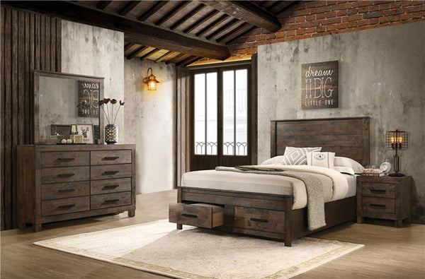 Woodmont 4-piece California King Bedroom Set Golden Brown - 222631KW-S4