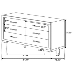 Jessica 6-piece California King Bedroom Set Cappuccino - 200711KW-S6P