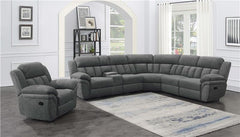 Bahrain 6-piece Modular Reclining Sectional Sofa Charcoal - 609540