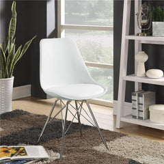 Juniper Armless Dining Chairs White and Chrome (Set of 2) - 102792