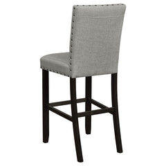 Kentfield Solid Back Upholstered Bar Stools Grey and Antique Noir (Set of 2) - 193129