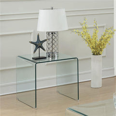 Ripley Squared Tempered Bent Glass Side End Table Clear - 705327