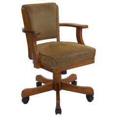 Mitchell Upholstered Game Chair Olive-brown and Amber - 100952