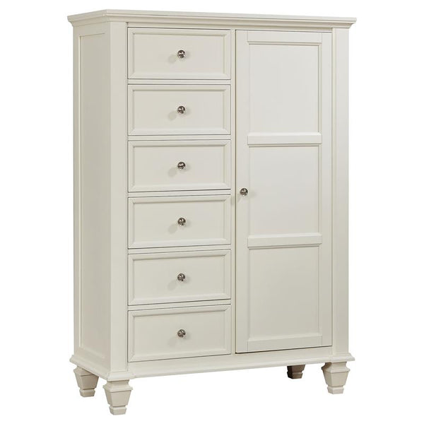 Sandy Beach 8-drawer Door Chest Storage Cream White - 201308