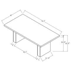 Carla Rectangular Dining Table with Cultured Carrara Marble Top White and Gold - 106651