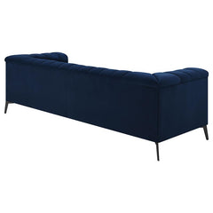 Chalet Upholstered Tuxedo Arm Tufted Sofa Blue - 509211