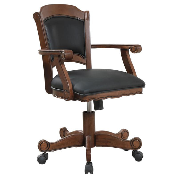 Turk Game Chair with Casters Black and Tobacco - 100872