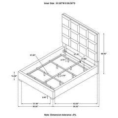 Panes Upholstered Queen Panel Bed Beige - 315850Q