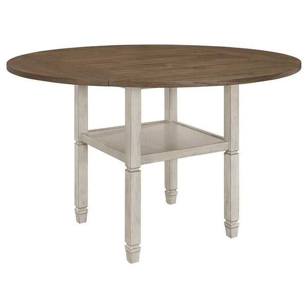 Sarasota Counter Height Table with Shelf Storage Nutmeg and Rustic Cream - 192818