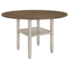Sarasota Counter Height Table with Shelf Storage Nutmeg and Rustic Cream - 192818