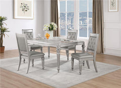 Bling Game Dining Room Set Metallic Platinum - 106471-S5