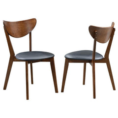 Jedda Upholstered Dining Chairs Dark Walnut and Black (Set of 2) - 105362