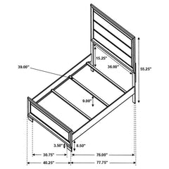 Brandon Wood Twin Panel Bed Warm Brown - 205321T