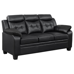 Finley 3-piece Upholstered Padded Arm Tufted Sofa Set Black - 506551-S3
