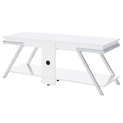 Marcia 1-drawer Wood 60" TV Stand White High Gloss - 708152