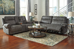 Austere Reclining Loveseat with Console - 3840194