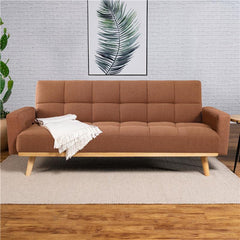 Kourtney Upholstered Tufted Convertible Sofa Bed Terracotta - 360126