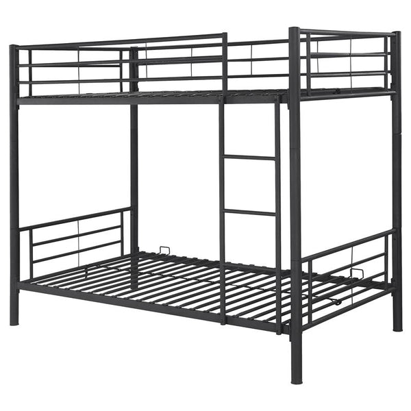 Hayward Metal Twin Over Twin Bunk Bed Black - 460072B