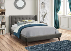 Carrington Upholstered Eastern King Wingback Bed Grey - 301061KE