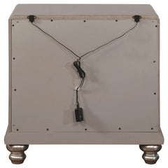 Bling Game 2-drawer Nightstand Metallic Platinum - 204182