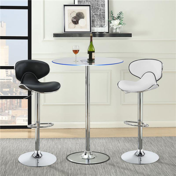 Edenton Upholstered Adjustable Height Bar Stools Black and Chrome (Set of 2) - 120359
