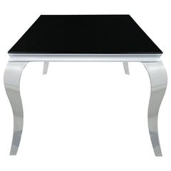 Carone Rectangular Dining Table Chrome and Black - 105071
