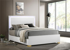 Marceline Wood Full LED Panel Bed White - 222931F