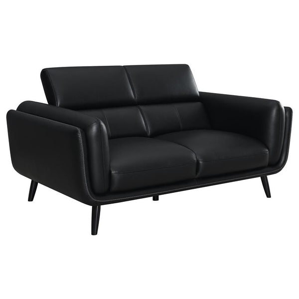 Shania Upholstered Low Back Loveseat Black - 509922