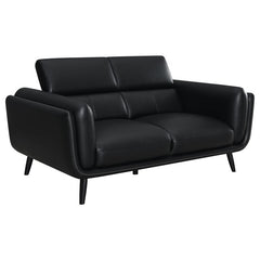 Shania 2-piece Upholstered Low Back Sofa Set Black - 509921-S2