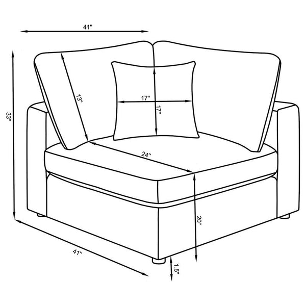 Serene 4-piece Upholstered Modular Sectional Sofa Charcoal - 551324-SETA
