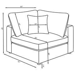 Serene 4-piece Upholstered Modular Sectional Sofa Charcoal - 551324-SETB