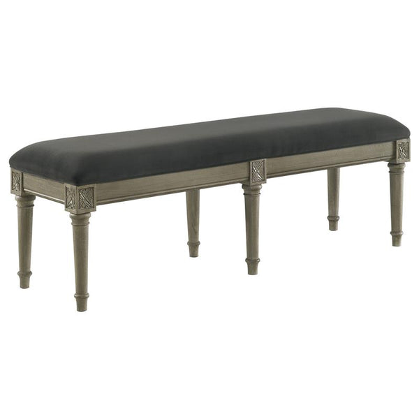 Alderwood Fabric Upholstered Bench French Grey - 223126