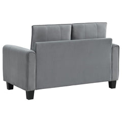 Davis Upholstered Rolled Arm Loveseat Grey - 509635