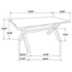 Alston X-shaped Dining Table Knotty Nutmeg - 106381