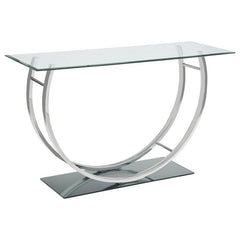 Danville U-shaped Glass Top Entryway Console Table Chrome - 704989