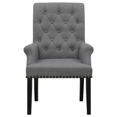 Alana Upholstered Tufted Arm Chair with Nailhead Trim - 115163