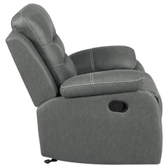 Nova 3-piece Upholstered Padded Arm Sofa Set Dark Grey - 602531-S3