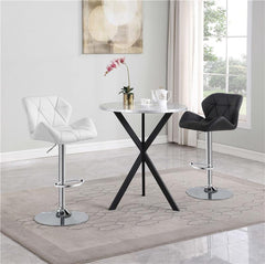 Kenzo Round Metal Top Bar Table Silver and Sandy Black - 182861