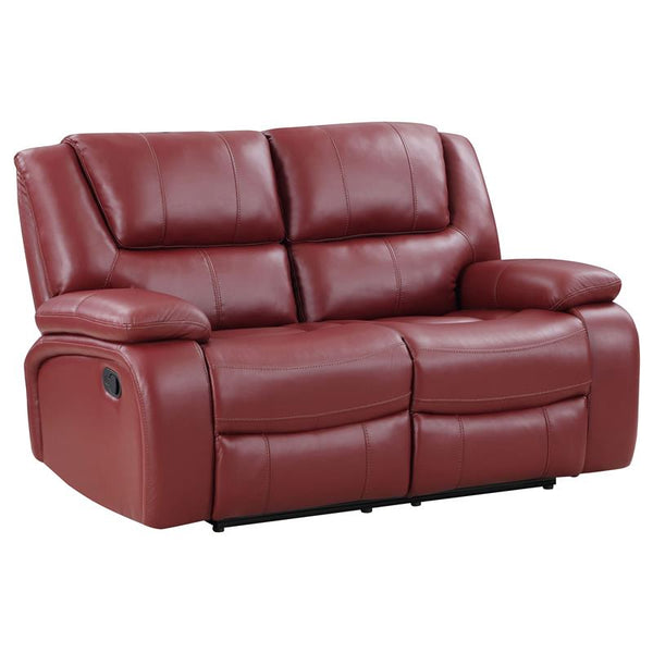 Camila Upholstered Motion Reclining Loveseat Red - 610242