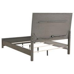 Kieran Wood Queen LED Panel Bed Grey - 224741Q