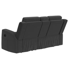 Brentwood 3-piece Upholstered Reclining Sofa Set Black - 610284-S3