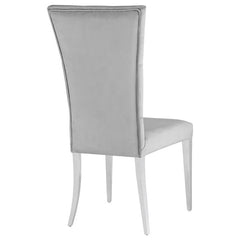 Kerwin Tufted Upholstered Side Chair (Set of 2) Grey and Chrome - 111103