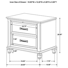 Franco 2-drawer Nightstand with Pull Out Tray Burnished Oak - 200972
