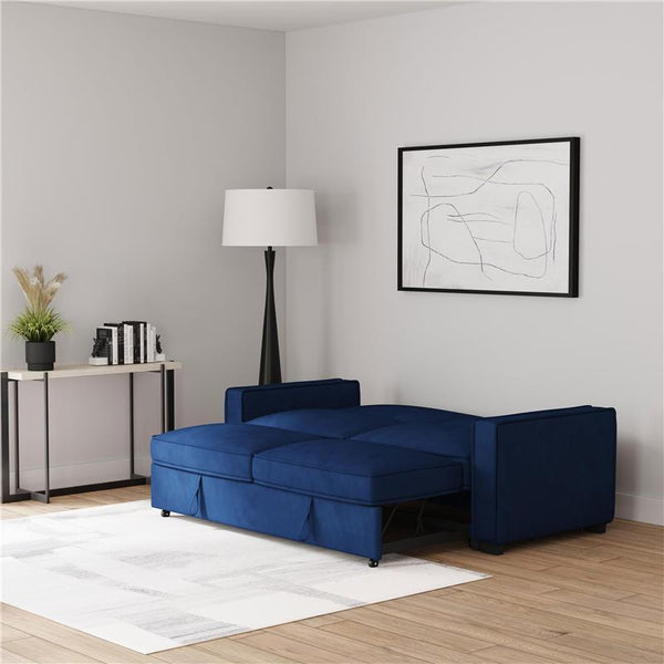 Gretchen Upholstered Convertible Sleeper Sofa Bed Navy Blue - 360240