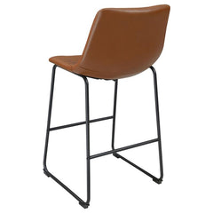 Zuni Faux Leather Upholstered Bar Stool Saddle (Set of 2) - 107219