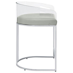 Thermosolis Acrylic Back Counter Height Stools Grey and Chrome (Set of 2) - 183405