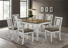 Appleton Rectangular Wood Dining Table Brown Brushed and White - 110411