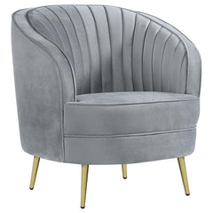 Sophia 3-piece Upholstered Channel Tufted Sofa Set Grey - 506864-S3